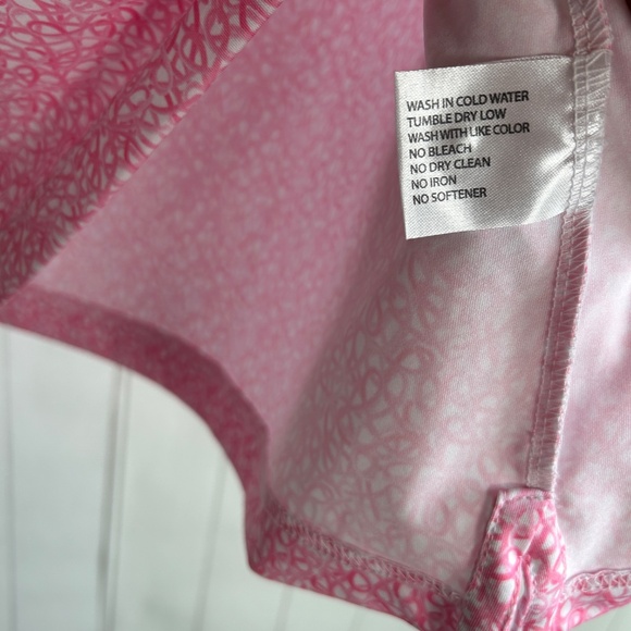 Rhoback women size L short sleeve polo shirt pink ribbon preppy golf tennis - Picture 11 of 12